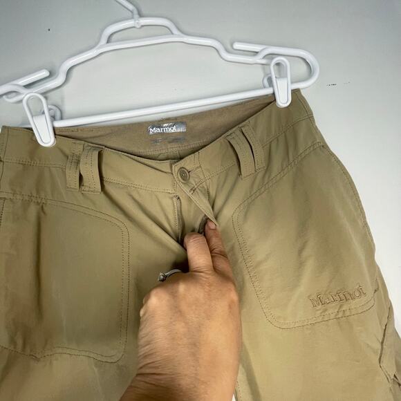 Marmot Hiking Pants Tan Womens Sz 4 Roll Up Outdoors Rugged Camping Lightweight - Picture 4 of 6